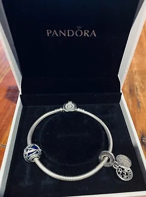 $120 • Buy Pandora Charm Bracelet With Genuine Charms - 18cm.