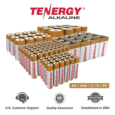 $239.99 • Buy Tenergy ALKALINE AAA AA C D 9V Non-rechargeable Batteries LOT