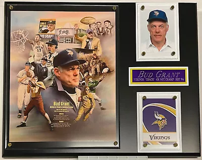 Bud Grant-minnesota Vikings-man Cave Art-framed 8x10 Photo-12x15 Wall Plaque • $44.99