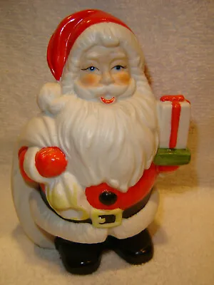 Vintage Enesco Ceramic Santa Claus Coin Piggy Bank Taiwan • $12.95