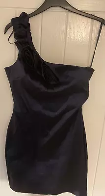 AX Paris One Shoulder Short Dress Midnight Blue Size 14. New • £6.99