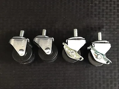 (4) BASSICK Swivel Chair Furniture SS Casters Plastic Wheel 2”D 1-11/16”W Lock • $34.99