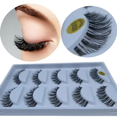 NEW 5Pair 3D Mink False Eyelashes Wispy Cross Long Thick Soft Fake Eye Lashes UK • £3.18