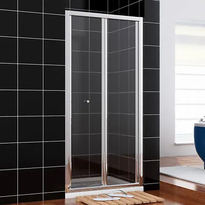 Shower Enclosure And Tray Bi Fold Door Walk In Cubicle Wet Room Glass Screen • £132.99