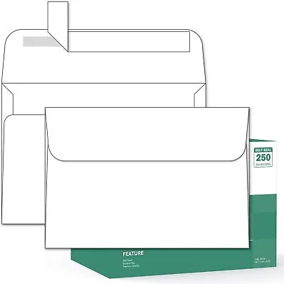 Ohuhu A7 Printable White Envelopes 5X7 250 Pack - Quick Self Sealfor 5x7 Cards • $23.99