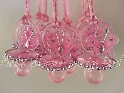 12 Pink Butterfly Pacifier Necklaces Baby Shower Game Girl Favor Prize Recuerdos • $15.99