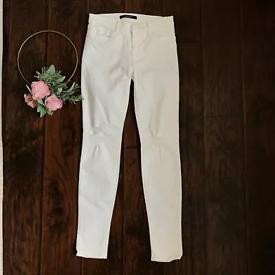 J Brand Size 27 Super Skinny Mid Rise Distress Jeans In White Rock • $59