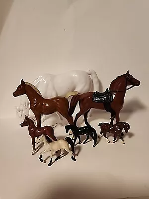 Vintage Lot Of 7 Hartland Horse Figurines Unpainted Arabian Colt Tiny Mites • $24.99