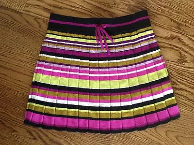 EUC MISSONI For Target Sz L Girls Striped Pleated Knitted Skirt 10 11 12 Large • $17.99