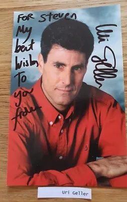 URI GELLER Autograph Signature 6 X4  Photocard Magician Psychic • £17.95