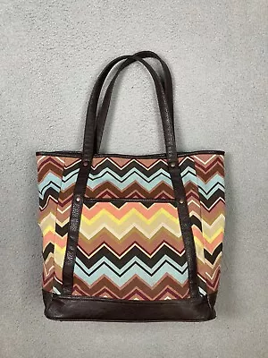 Missoni For Target Travel Tote Bag Womens 14x15 Multi Color Chevron Zig Zag • $27.95