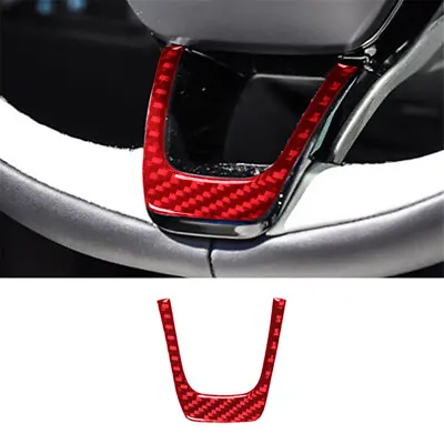 Red Carbon Fiber Steering Wheel Chin Cover Trim For Ford Mustang Mach-E • $8.82