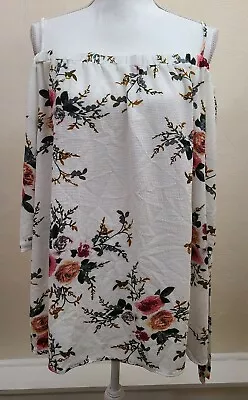 NWOT Zaful Plus Size Ecru Ivory Floral Print Top 5XL  • £17.36