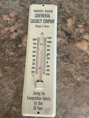 Vintage Continental Casualty Co Metal Thermometer • $20