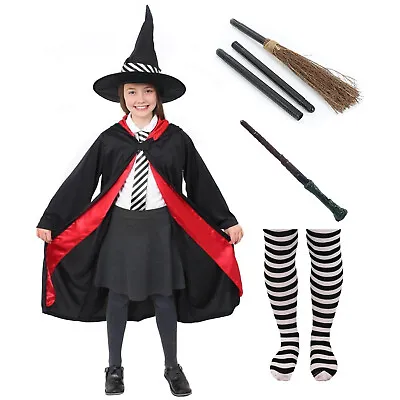 Girls Worst Witch Costume Mildred Hubble Fancy Dress Costume And Broom • £17.99