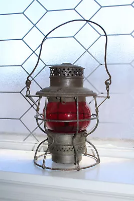 Antique Railroad Lantern Adlake Rock Island Red Globe • $165