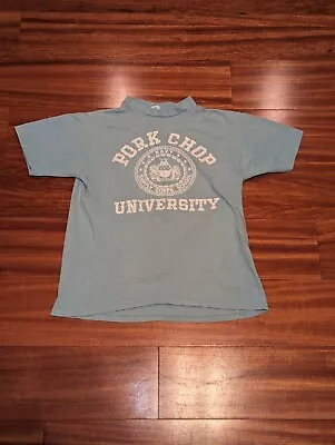 Vintage 80s Pork Chop University US Navy T Shirt Mens S Single Stitch Military  • $22.99