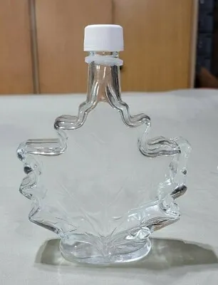 Vintage Maple Leaf Syrup Bottle Clear Glass 25 Cl 48mm Made In USA • $12.99