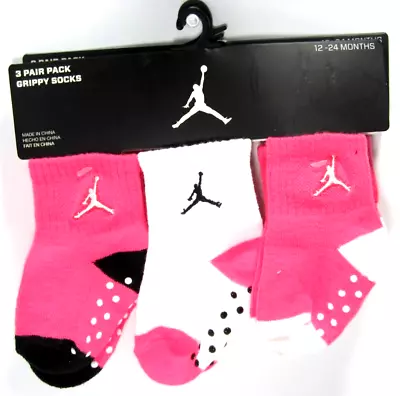 Michael Jordan Girls 3 Pair Grippy Socks  (12-24 Months) • $14.95