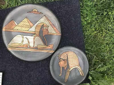 Egyptian Nefertiti / Tut Brass/Copper Metal Hanging Decorative Plates / Wall Art • $59.99