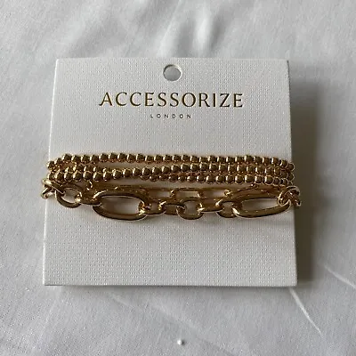 Accessorize Gold Bracelets Set Chain Assorted BNWT • £6