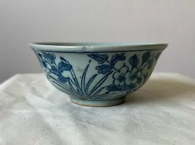 Antique Chinese Blue And White Bowl.  Ming Dynasty Era. • $77