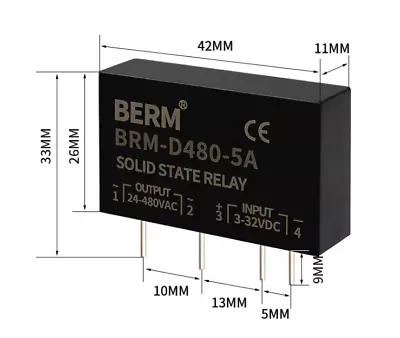 BRM SSR Solid-State Relay DC-AC Small Pin PCB Circuit Board 5A DC Controll AC • $4.31