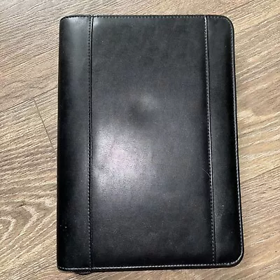 FRANKLIN COVEY Classic Black Zip-Around 7 Ring Binder Planner Leather • $25