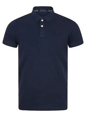 £22.99 • Buy Superdry Vintage Destory Short Sleeve Pique Polo Shirt T-Shirt Dark Indigo Navy