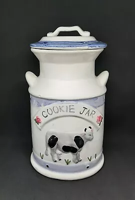 Novelty Milk Churn Cookie Jar Large Cow Farmyard Cottagecore Biscuit Barrel • £24.99