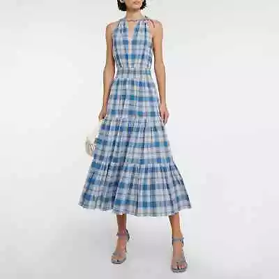 Ralph Lauren Blue Sleeveless Halter Maxi Dress Size 10 New Retails $395 • $99