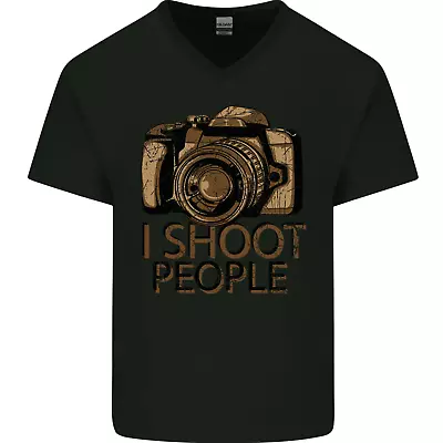 Photography I Shoot People Photographer Mens V-Neck Cotton T-Shirt • $14.91