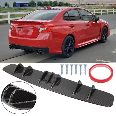 Carbon Fin Rear Diffuser Bumper Splitter Spoiler Lip For Subaru Impreza WRX STI • $49.79