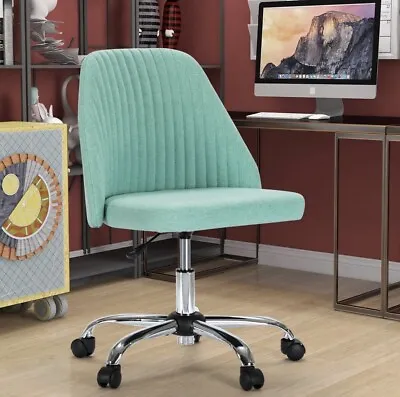 Green Home Office Desk Fabric Vanity Chair Swivel Task Adjustable Rolling Chair • $59.99