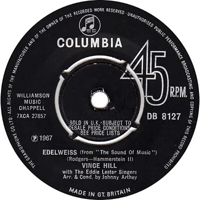 Vince Hill - Edelweiss (7  Single Pus) • £8.49