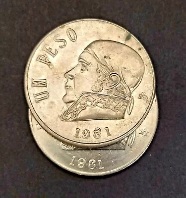 Doubling In $1 One Pesos Morelos Mexico 1981   8  Abierto Y  8  Cerrado • $15