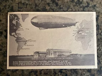 Antique 1930s Postcard 1st South American Flight Airship Graf Zeppelin Dirigible • $19.99