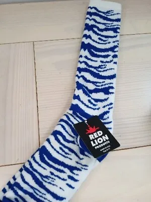 Vtg Nos Women's Knee High Socks Size 5-10 Blue White Zebra Stripes Aop USA  • $20