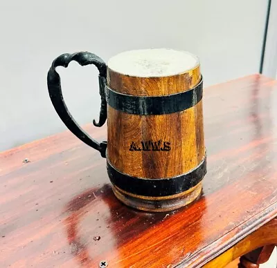 Hub Wooden Beer Mug Drinking Cup Wooden Tankard Beer Glass Stein Tea Cup Barrel • $121.55