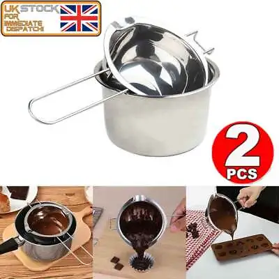 £12.91 • Buy 2Pcs Stainless Steel Wax Melting Pot Double Boiler For DIY Candle Soap Making UK
