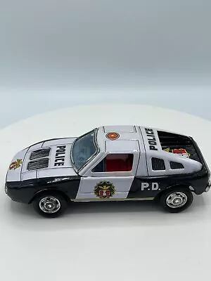 Vintage Yone/Yonezawa Japan Tin Friction Mercedes Benz Police Car 7  Works • $35