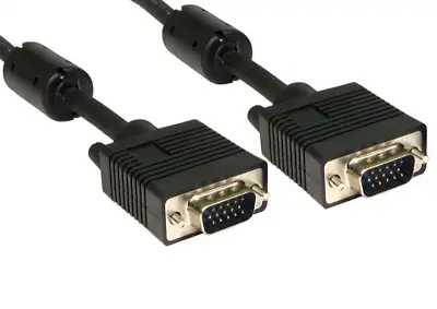 £4.79 • Buy 1m Fully Wired SVGA / VGA Monitor LCD TV Cable Male To M 15 Pin DDC Shielded