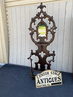 64495 Antique Gothic Victorian Hall Tree Hat Rack Umbrella Stand • $650