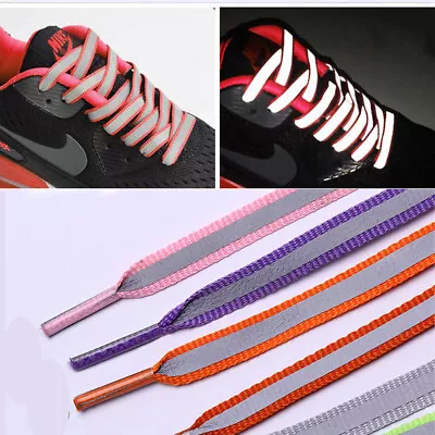 £1.55 • Buy Luminous  Shoelaces In  Safety  Sport  Flat  Canvas The  Dark  Night  Shoelaces