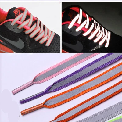 £2.59 • Buy Luminous  Shoelaces In  Safety  Sport  Flat  Canvas The  Dark  Night  Shoelaces