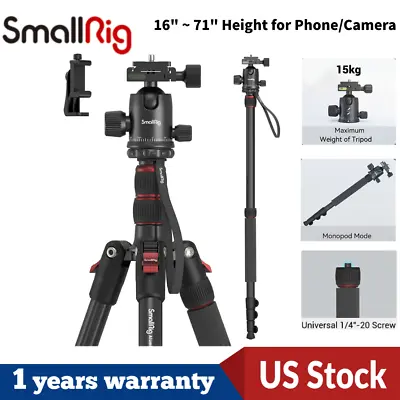 $69.90 • Buy SmallRig 71  Camera Tripod Monopod W/ 36mm 360° Metal Ball Head Max. Load 33lb