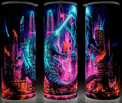 Godzilla X Kong Neon Tokyo Monster Cup Mug Tumbler • $19.95