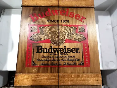 Vintage Budweiser Wood Dartboard Cabinet -   King Of Beers  ! Rare • $199