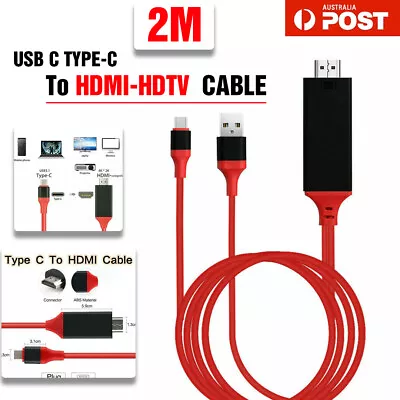 USB C TYPE-C To HDMI HDTV Cable Premium 4K AV For Android Mobile Phone Tablet • $17.29