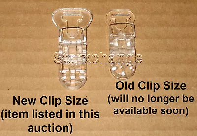 10 Baby Pacifier Badge T Plastic Clips Bib Holder Clear • $7.99